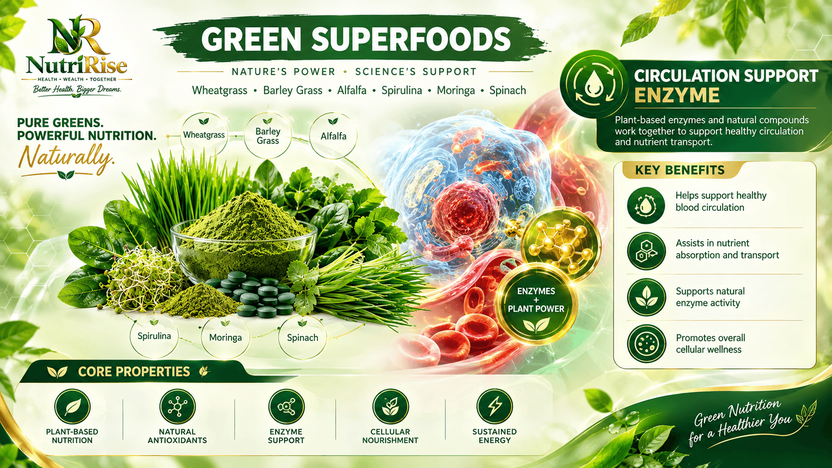 Green Superfoods Studio Infographic Plate